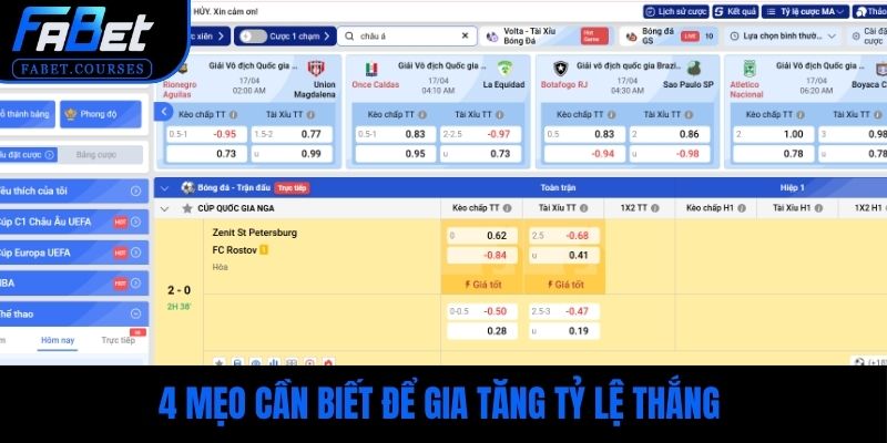 4 mẹo cần biết để gia tăng tỷ lệ thắng